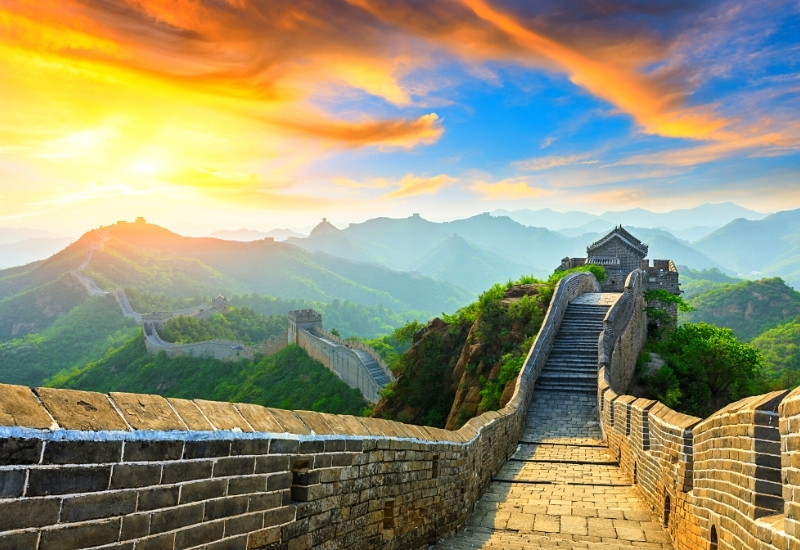 The Great Wall of China at Sunrise