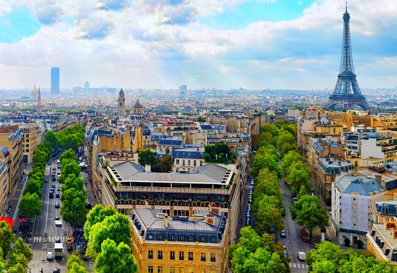 View of Paris from the Arc de Triomphe. .Paris. France.