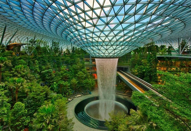 Rain vortex at Jewel Changi Airport, Changi, Singapore