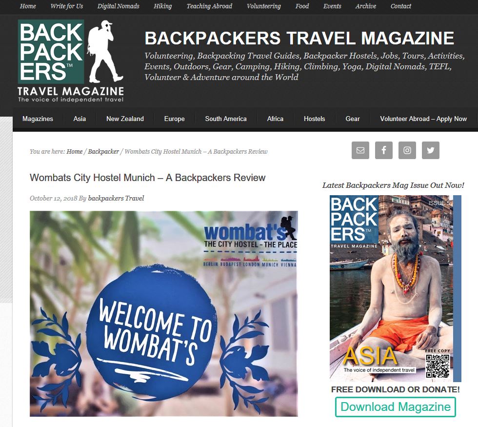Featured publication in Backpacker Magazine