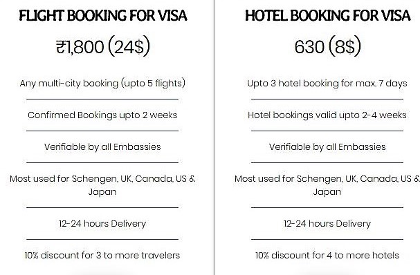 schengen visa temporary bookings